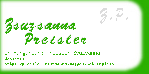 zsuzsanna preisler business card